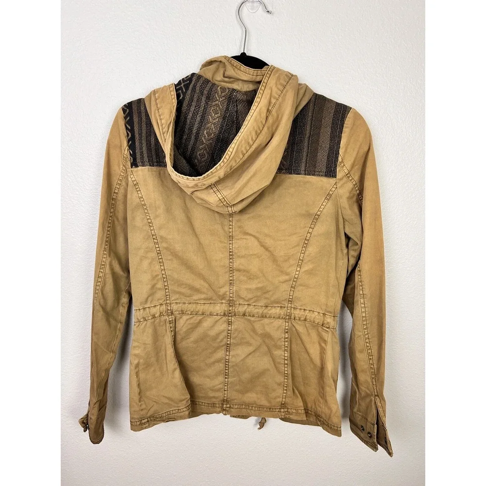 American Rag Jacket Small Womens size Khaki Brown Hooded‎ Field Coat